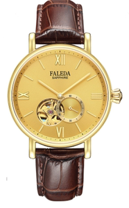 飞力达手表faleda镂空正品进口机芯机械表皮带防水表男士手表6675