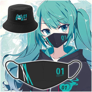 初音未来渔夫帽动漫周边日式棒球帽女青少年韩版遮阳帽潮流