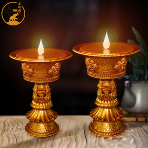 象瑞阁 充电蜡烛台座佛前供佛电子酥油灯佛堂长明灯led供灯家用