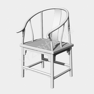 中式圈椅传统古代家具椅犀牛3d模型rhino/c4d/max/obj设计素材