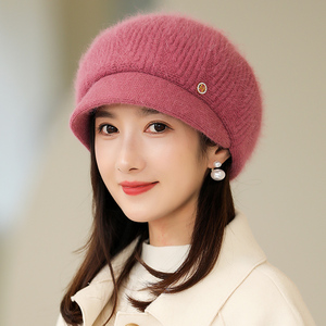 女帽子冬毛线帽中年兔毛-淘宝拼多多热销女帽子冬毛线帽中年兔毛货源