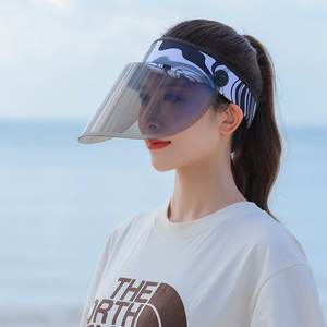 无顶空顶帽女夏季防紫外线防晒帽网红骑车新款带镜片遮阳太阳帽子