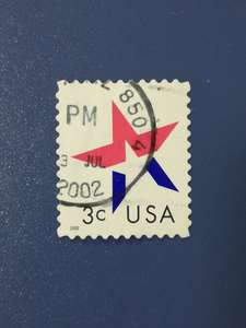 美国邮票2002年五角星徽志信销1全，全场满18元包邮