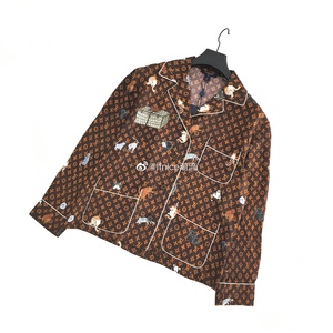 【现货】louis vuitton lv 动物园 猫咪 丝绸 长袖 衬衫 睡衣