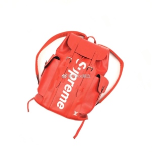 【现货】lv supreme louis vuitton 联名 sup 红色 双肩包 书包