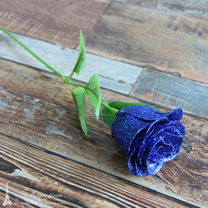 蓝色妖姬假花单支