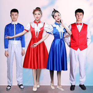 中学生合唱团演出服出租 初中生毕业照男女诗歌朗诵比赛服装租赁