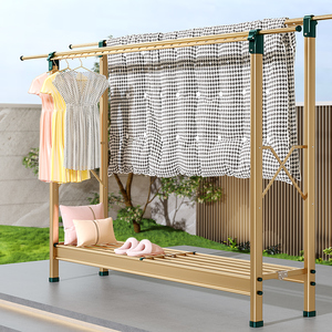 佳帮手2022家用落地折叠晾衣架阳台户外晒被子神器挂衣服凉衣杆子