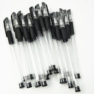 黑色欧标笔壳 空笔杆办公学生用通用中性笔芯替换笔管外壳定制