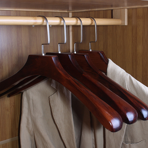 实木衣架家用挂衣架子西装大衣宽肩无痕防滑肩角衣服木质衣撑衣挂