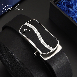 satchi沙驰皮带男士真皮休闲简约裤带欧美时尚头层牛皮自动扣腰带