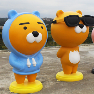 卡通玻璃钢雕塑熊kakao卡考摆件网红甜品奶茶店商场门口创意装饰