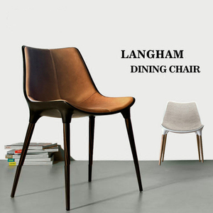 北欧丹麦设计师l轻奢个性舒适黛安娜无扶手售楼休闲玻璃钢餐椅子