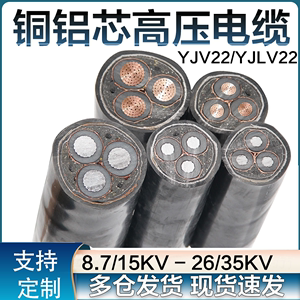 国标铜芯铝芯10KV 35KV 高压电缆线3芯 单芯 25-400平方工程用