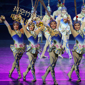 成人儿童新抖空竹舞蹈服古典舞民族演出服杂技表演服俏花旦舞蹈服