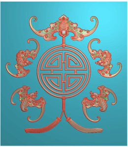 雕刻图 北京精雕jdp 灰度图bmp 电脑浮雕图 五福