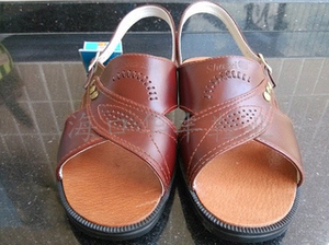 黄岐沙溪凉鞋男士皮凉鞋 夏季男款沙滩鞋 中老年长辈经典款皮凉鞋