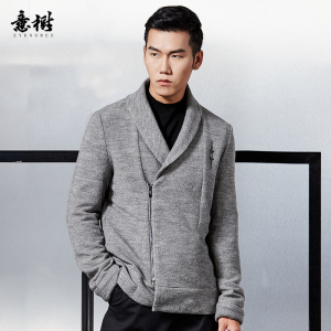 意树男装国风原创夹克短款汉服翻领外套中式刺绣时尚商务百搭上衣