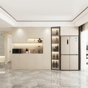 餐边柜酒柜一体靠墙高柜定制嵌入冰箱现代简约柜餐厅客厅置物储物