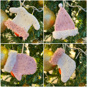 针织毛绒小衣服袜子手套小挂件圣诞树装饰挂件圣诞节氛围场景挂饰