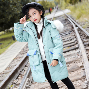 女童羽绒服5洋气儿童装6中长款外套7小女孩冬装8韩版9-10岁上衣潮