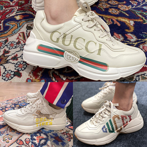 代购gucci/古驰女鞋rhyton老爹鞋虎年限定1921经典彩虹叮当猫男鞋