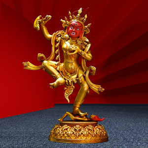 三漫陀金刚亥母佛像西藏尼泊尔工艺錾刻多吉帕姆像空行母居家摆件