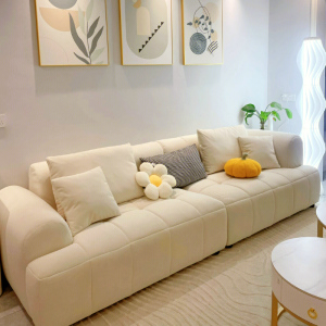 奶油风撞色模块沙发直排小户型客厅简约现代云朵网红ins风双三人