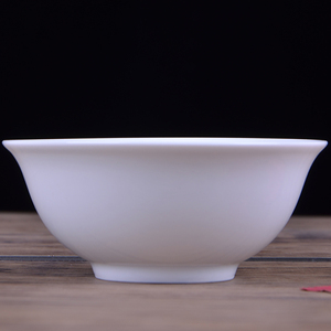 高白瓷饭碗景德镇纯白色碗家用中式简约加字定制印logo陶瓷汤面碗