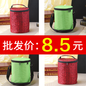 国美厂家直销新款骨瓷3件套装保鲜碗饭盒红色手提绿色保温袋