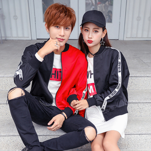 情侣外套春秋韩版学生宽松bf情侣装春装2019新款韩版休闲男女夹克