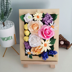 kawai手作手工diy超轻粘土彩泥成品作品相框画多肉花花草草可定制