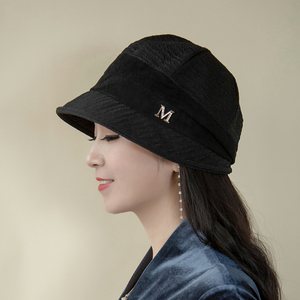 帽子女春秋时尚百搭薄款鸭舌防晒帽中年妈妈洋气遮阳女士八角帽夏