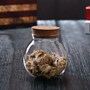 软木塞玻璃茶叶罐 圆茶罐储物罐糖果罐密封罐收纳罐奶粉罐保鲜罐