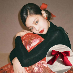 金智妮jennie同款红色复古大蝴蝶结发夹韩国发饰仙女发卡少女头饰