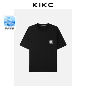 kikc短袖男士t恤2024夏季新款宽松休闲潮牌穿搭黑色男款打底上衣