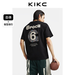 kikc夏季新款短袖T恤上衣潮流潮牌超火字母印花青年男生美式体恤