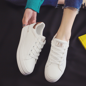 人本加绒帆布鞋女韩版厚底潮流低帮小白鞋百搭保暖内增高板鞋女