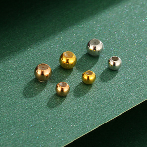 18K金项链定位珠硅胶玫瑰黄金调节球AU750项链伸缩短扣防滑隔珠子