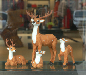 仿真梅花鹿模型小鹿母鹿公仔桌面摆件圣诞鹿婚庆装饰道具仿真动物