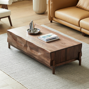 北美黑胡桃木茶几桌客厅家用实木沙发矮桌北欧茶台简约原木咖啡桌