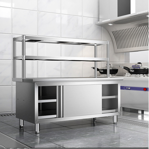 不锈钢餐边柜橱柜储物柜商用饭店切菜架子面餐厅厨房碗柜架打剁骨