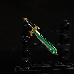 乐高第三方中世纪积木人仔秦时明月卫庄武器鲨齿二郎神三尖两刃刀