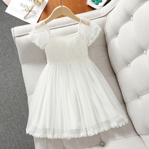 女童白色连衣裙夏季新款儿童洋气蛋糕裙女孩超仙公主裙夏款纱裙子