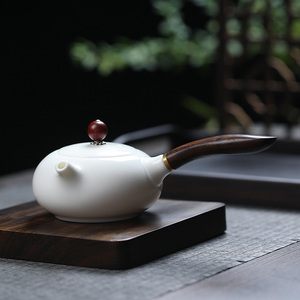 德化白瓷茶壶羊脂玉西施壶陶瓷纯白泡茶器家用高档功夫茶具单个壶