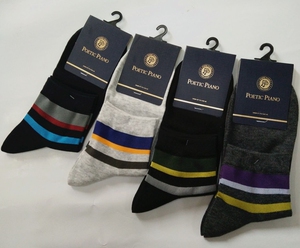 6双包邮 正品诗琴男棉袜 春夏款条纹男式中筒薄棉袜子3432