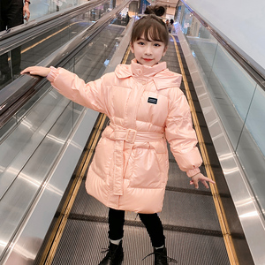 女童棉衣中长款加厚2022新款冬装女孩羽绒棉服中大童棉袄儿童外套
