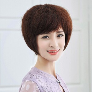 短发假发女真发短发卷发蓬松玉米烫假发修脸自然中老年假发套女