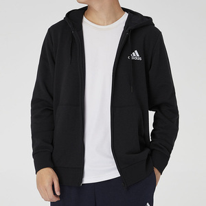 adidas阿迪达斯外套男装2022夏季新款运动服连帽休闲黑夹克gk9044