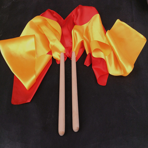 鼓棒腰鼓棒春英鼓动天地方巾红绸腰鼓棒秧歌红绸带鼓棒舞蹈道具